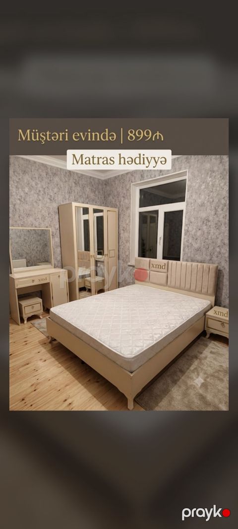 Yataq otağı dəsti Dəstə daxildir: - İki nəfərlik çarpayı (yumşaq — Bakı