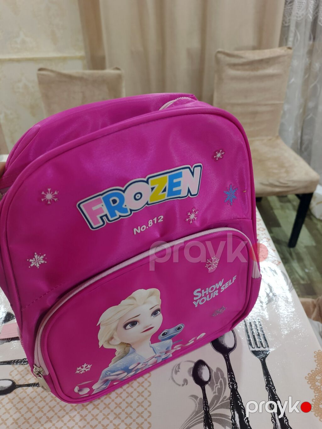 Uşaq çantası – “Frozen” mövzulu, No.812 - Rəng: parlaq çəhrayı - Ön — Sırt çantaları, ranelər, çantalar, Xırdalan
