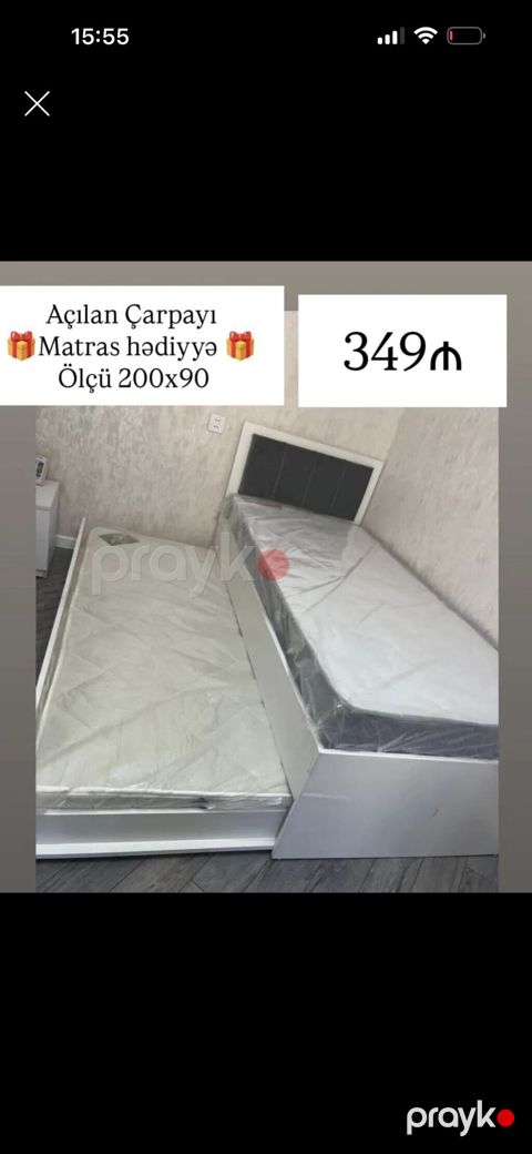 Açılan çarpayı – ölçü 200x90 Alt hissəsi çıxarılan/sürgülü əlavə — Bakı