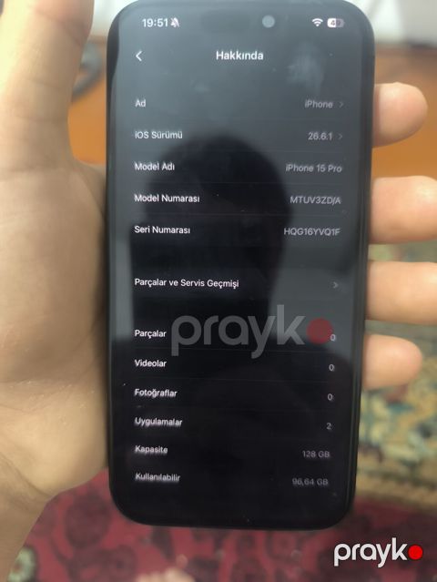 IPhone 15 Pro, 128 GB, Black Titanium, Face ID — Tərtər