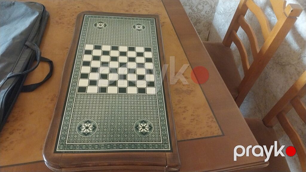 Taxta şahmat/nərd dəsti - Material: Təbii ağacdan hazırlanmış — Şax, şəkəh, nard, Masazır