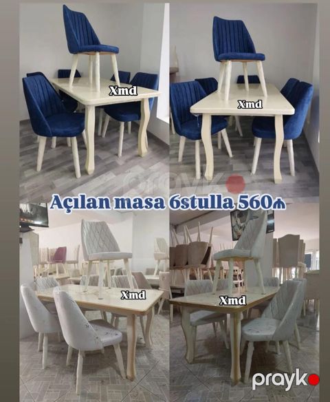 Açılan yemək masası dəsti – 6 stul ilə birlikdə. Xüsusiyyətlər — Bakı