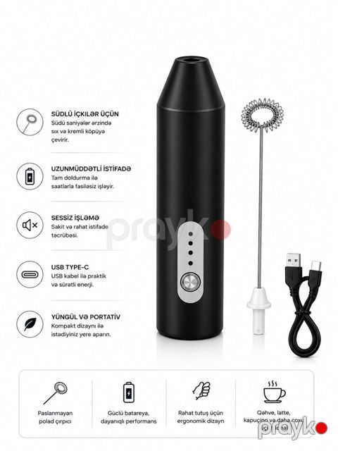 Wireless Milk Frother - 3 Mixing Modes — Bakı