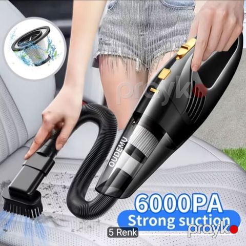 Avtomobil üçün portativ əl elektrik süpürgəsi – Oudemu - 6000PA güclü — Mingəçevir