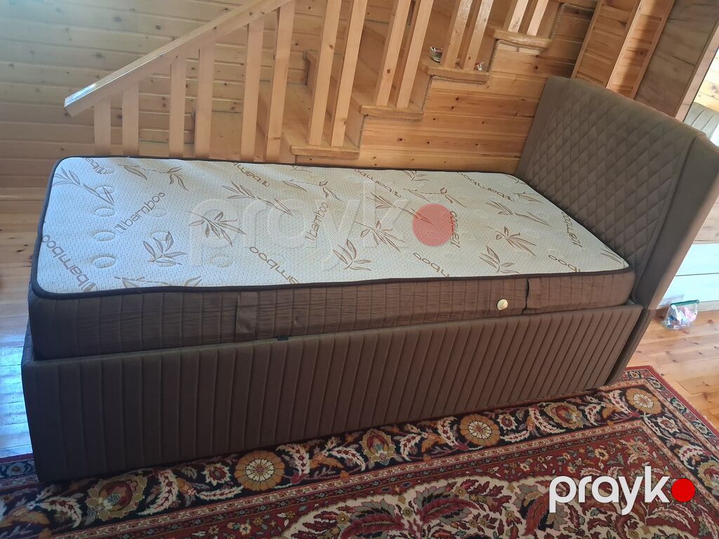 Qaldırılan baza ilə tək nəfərlik çarpayı + yataq döşəyi - Brend — Yataqlar, Saray (4)