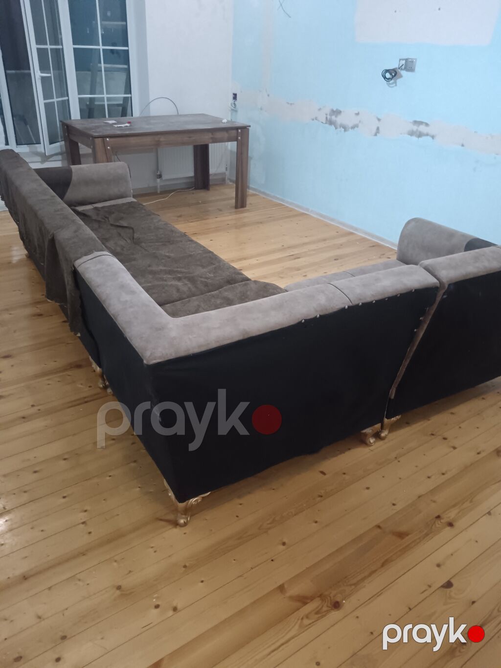 Böyük ölçülü L formalı künc divanı - Dizayn: İki rəngli (tünd və açıq — Divanlər, Digah (3)