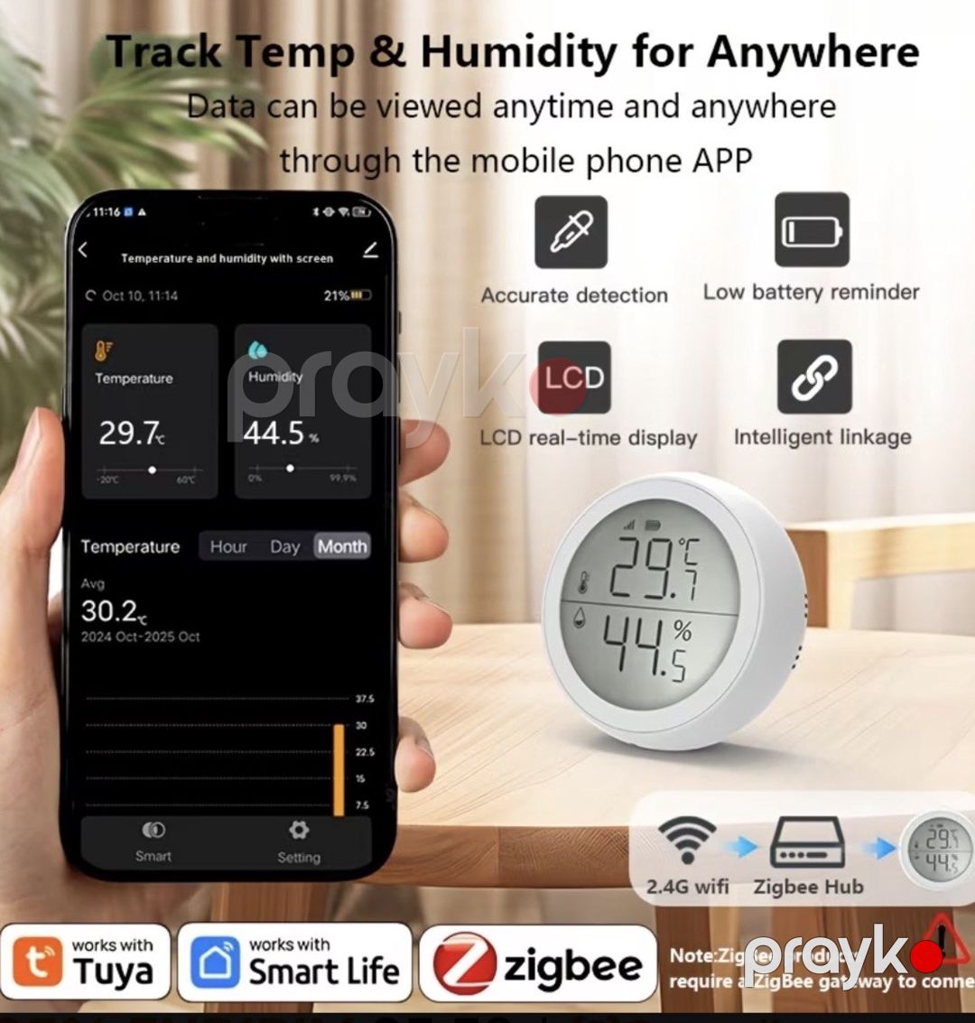 Zigbee temperatur və nəm sensoru — Ağıllı ev və təhlükəsizlik, Bakı