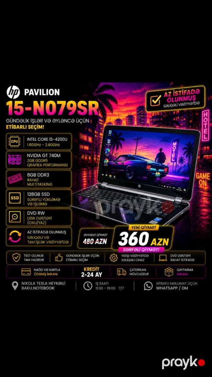 HP Pavilion 15-N079SR — Noutbuklar, Bakı