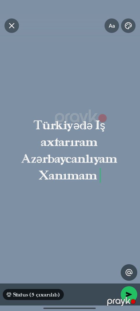 Xidmət: Türkiyədə iş axtaran xanım namizəd Təsvir: - Azərbaycanlıyam — Bakı