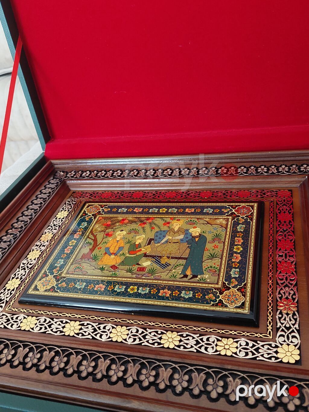Əl işi miniatür rəsmli dekorativ tablo – taxta qutuda - Kompozisiya — Şəkillər, plakatlular və çərçivələr, Bakı (3)