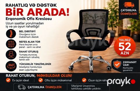 Erqonomik Ofis Kreslosu – rahatlıq və dəstək bir arada Topdan 42 AZN — Bakı
