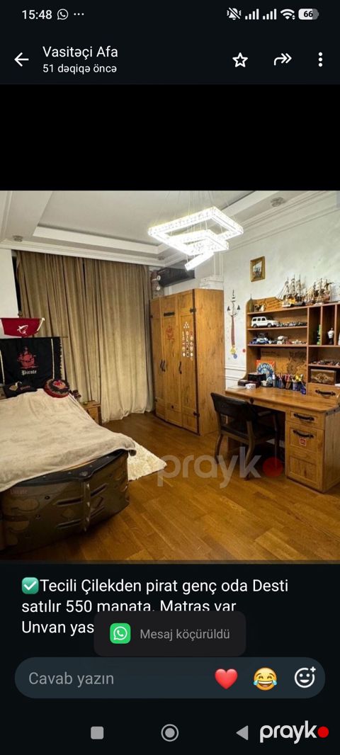 Çilekden pirat genç oda Desti satılır 550 manata. Matras var — Bakı