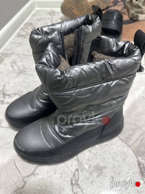 Qadınlar üçün qış çəkmələri - Rəng: qara (parlaq üst material) — Mingəçevir