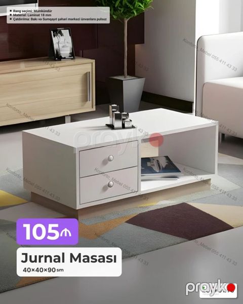 Dördbucaq masa, Açılmayan, Təkərsiz, Laminat, Pulsuz quraşdırılma