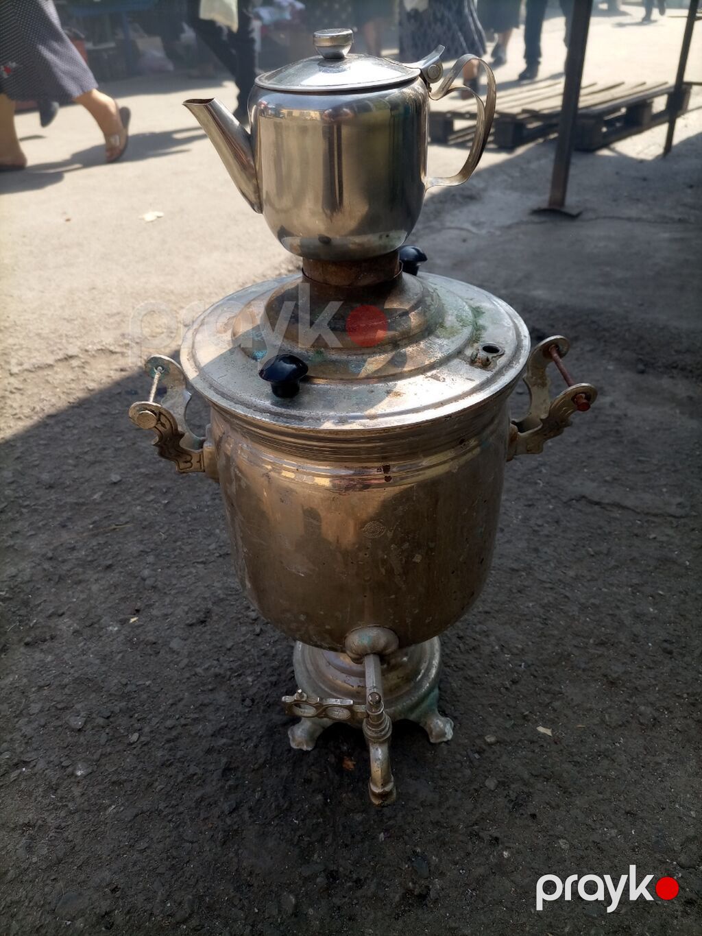 Klassik kömür/odunla işləyən samovar - Material: metal korpus, bürünc — Samovarlar, Bakı (3)