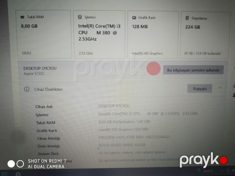 Noutbuk satılır — 200 AZN Prosessor: Intel Core i3 Qrafika — Digah