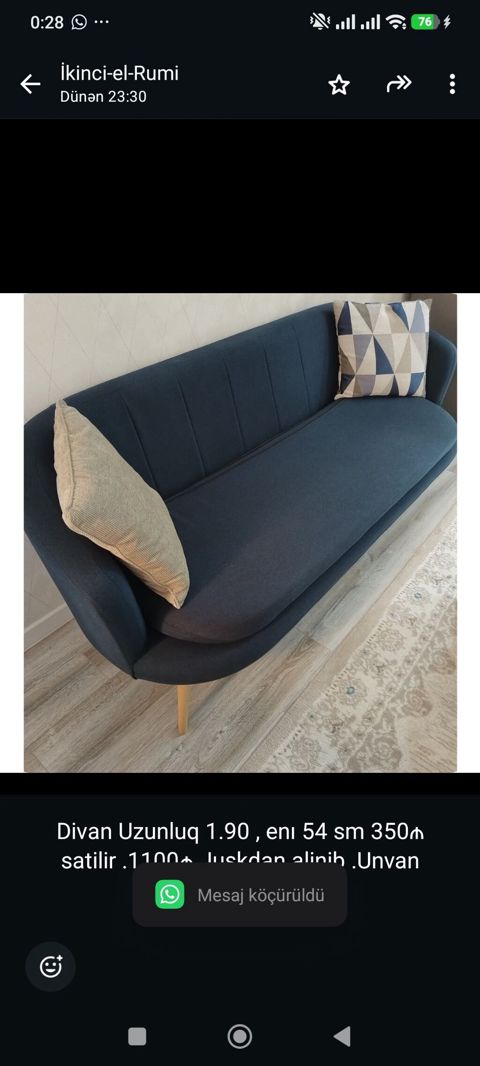 Divan Uzunluq 1.90 enı 54 sm 350₼ satilir .1100₼ Juskdan alinib — Aişə Xanım — Divanlar