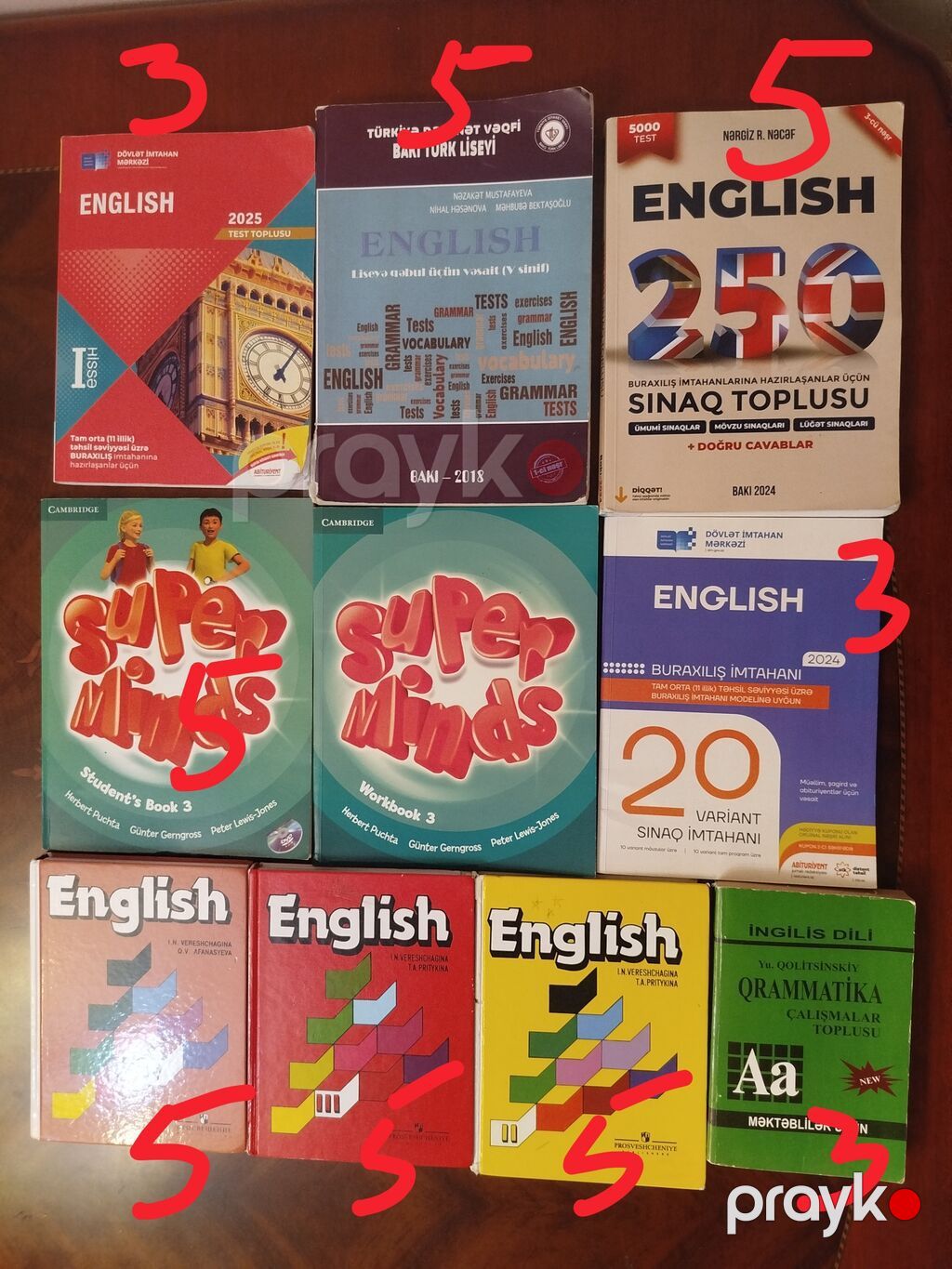 Dərs və imtahan hazırlığı üçün müxtəlif fənn və siniflərə aid kitab — Kitablar, Bakı