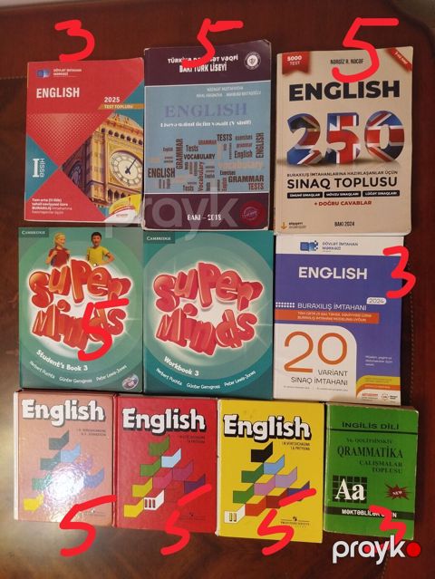 Dərs və imtahan hazırlığı üçün müxtəlif fənn və siniflərə aid kitab — Bakı