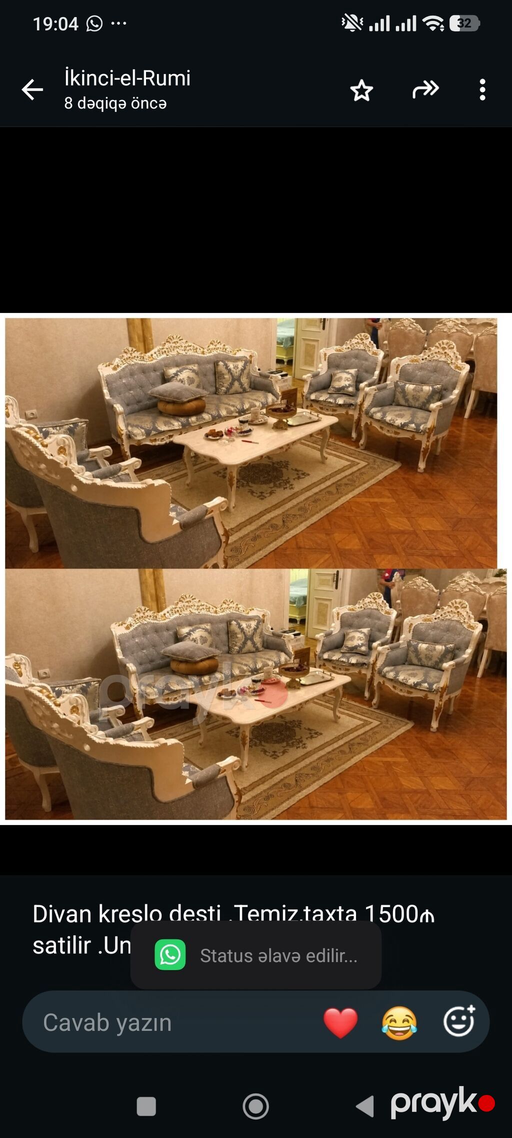 Divan kreslo desti .Temiz,taxta 1500₼ satilir .Unvan Nerimanov — Yumşaq mobilya dəstləri, Bakı