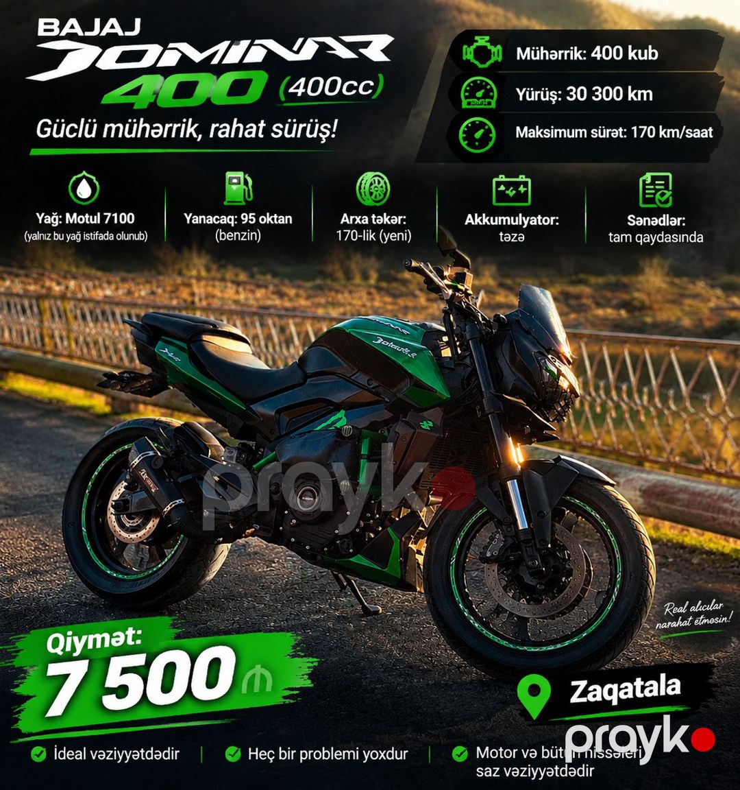 Dominar, 2019 il — Motosiklet və mopedlər, Zaqatala