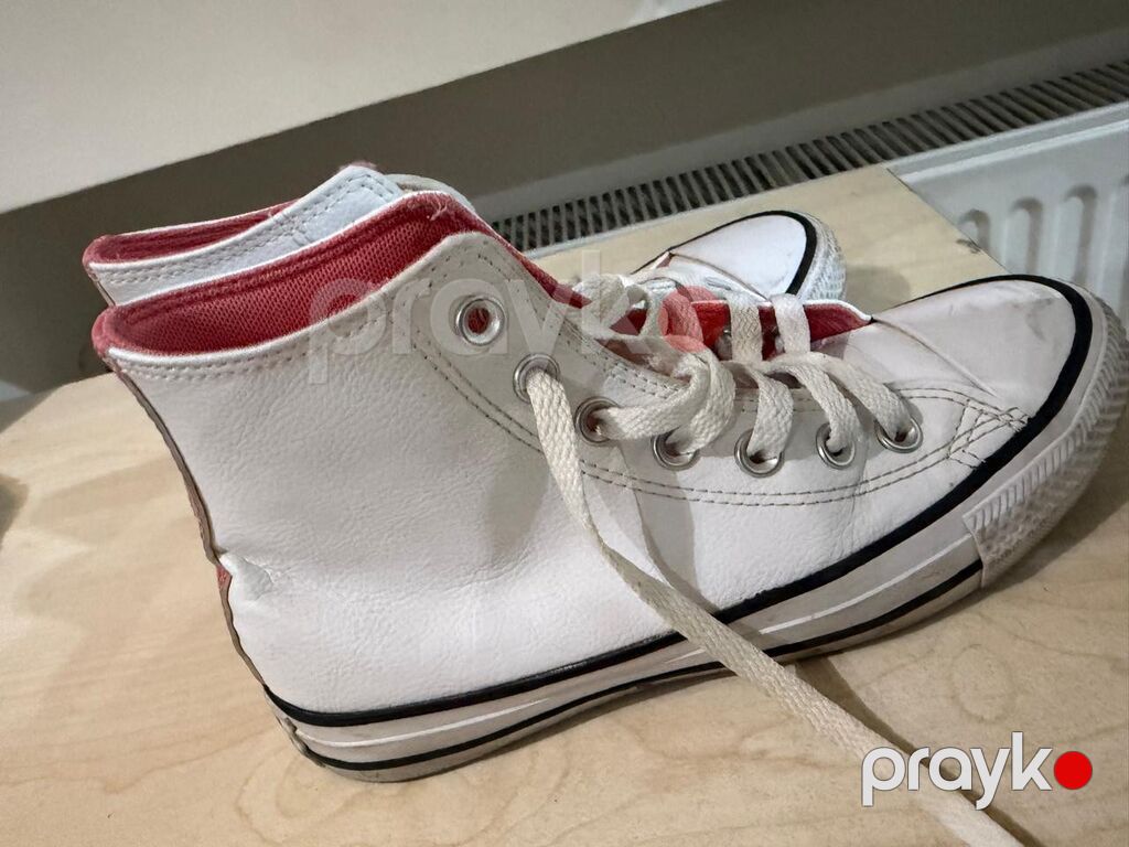 Məhsul: Ağ rəngli yüksəkboğaz uniseks krossovkalar Converse - Dizayn — Krossovkalar, Bakı