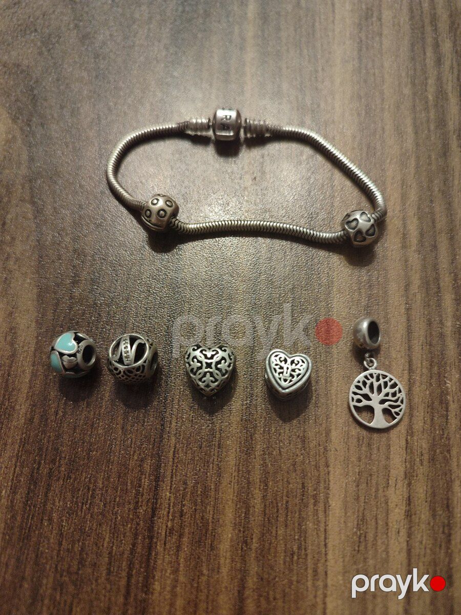 Серебряный браслет Пандора с 5бусинами — Şəxsi əşyalar, Bakı (2)