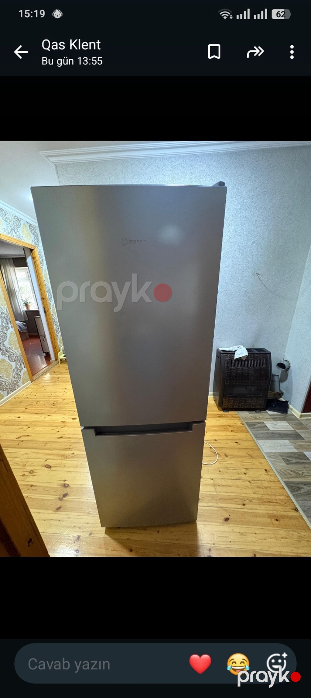Indesit iki qapılı soyuducu Əla vəziyyətdədir - Rəng: metalik/boz — Soyuducular, Masazır (8)