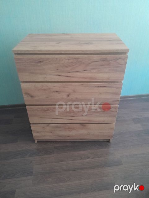 Ağac teksturalı 4 çekmecəli komod - Material: ağac naxışlı — Bakı