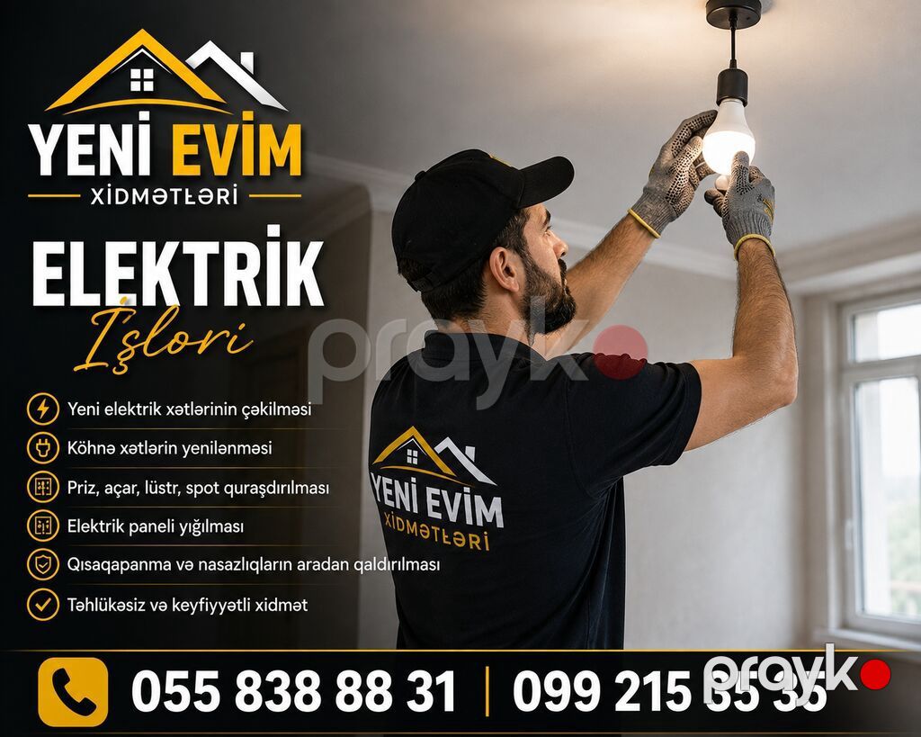 “Yeni Evim Xidmətləri” – Elektrik və Təmir həlləri Elektrik işləri — Elektrikçi xidmətləri, Masazır