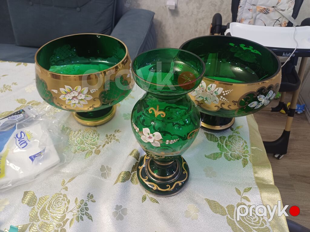 Çay dəsti, rəng - Qızılı, Farfor, Bohemia, Çexiya — Süfrə qabı, Digah (2)