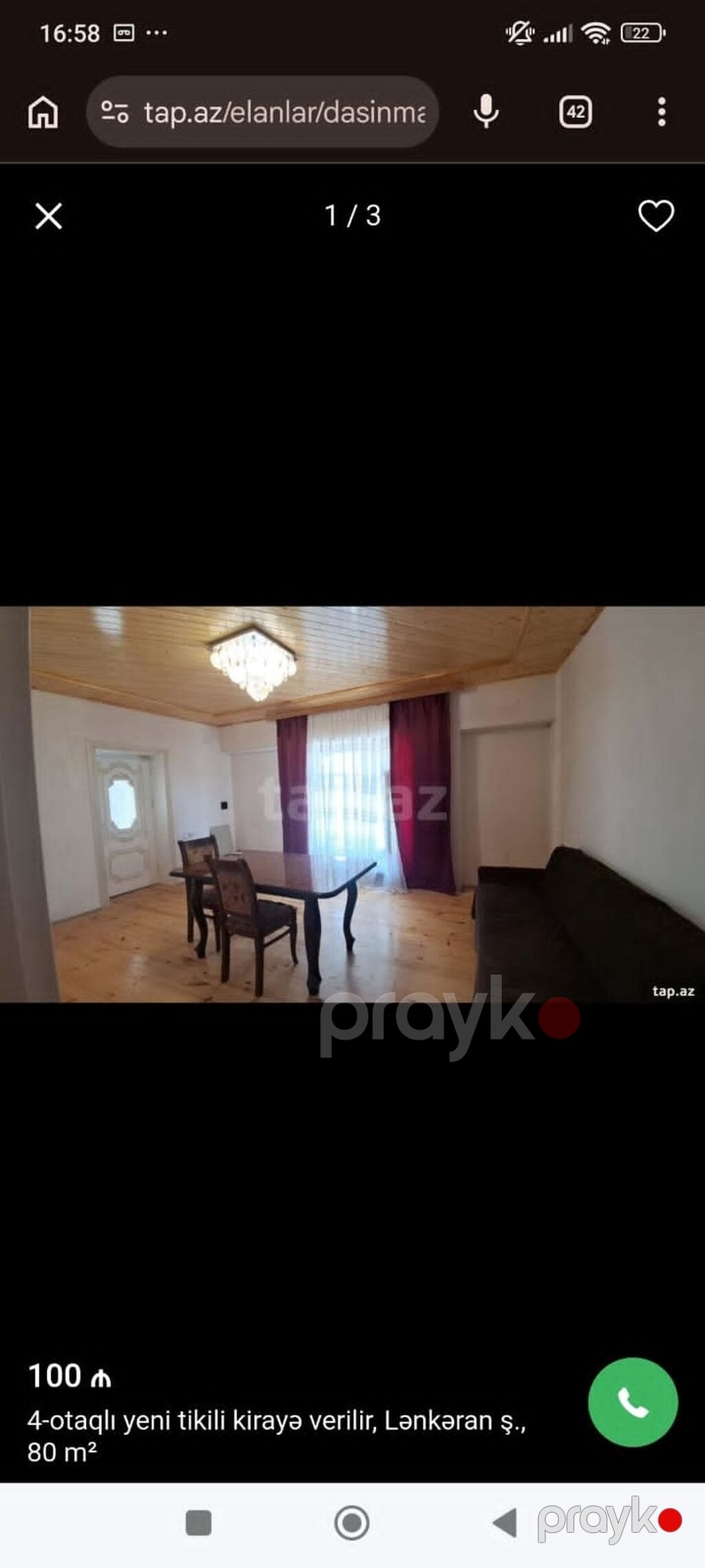 Lənkəran şəhərində 3otaqlı, 80 m² sahəli mənzil kirayə təklif olunur — Mənzil, Lənkəran (4)