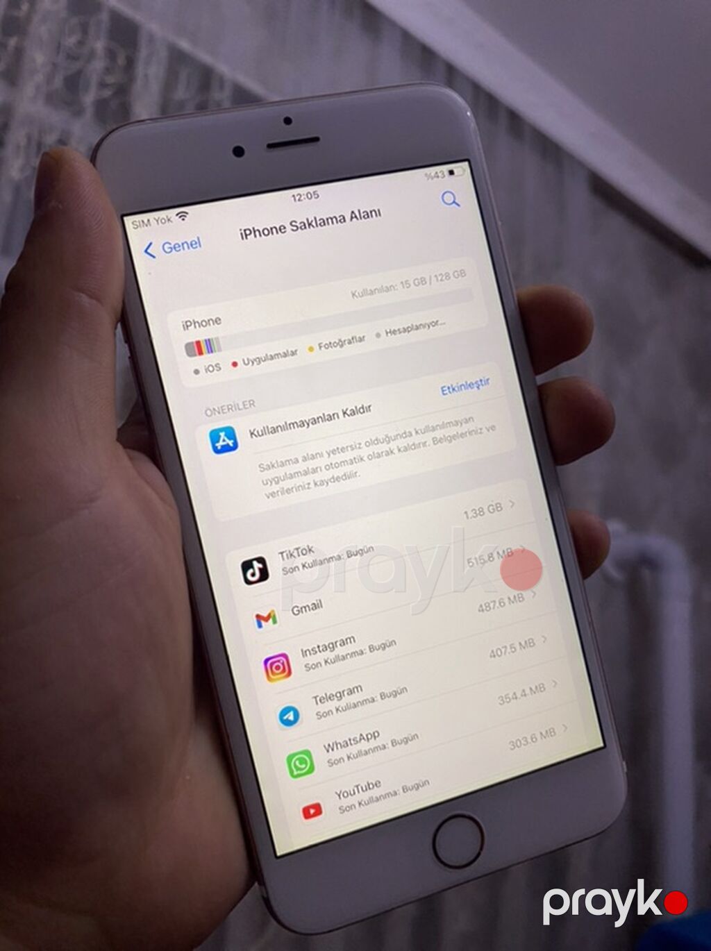 IPhone 6s Plus, 128 GB, Rose Gold, Barmaq izi — Apple iPhone, Göyçay (3)