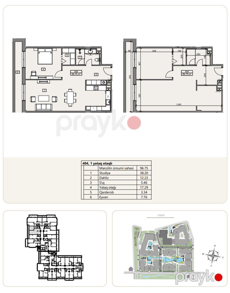 Satılır 2 otaqlı yeni tikili 96.8 m² — Mənzil, Bakı (9)
