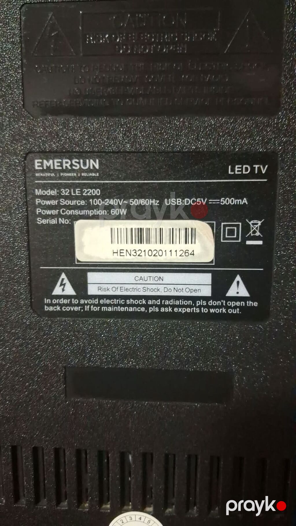 Emersun LED TV – Model: 32 LE 2200 - Ekran: 32 düym LED - Girişlər — Televizorlar, Digah (4)