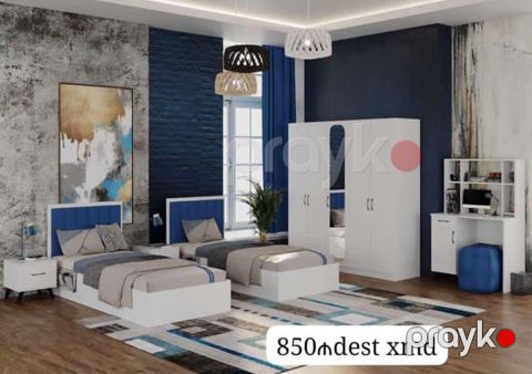 Uşaq/yeniyetmə otağı üçün mebel dəsti Tərkibi: - 2 ədəd tək nəfərlik