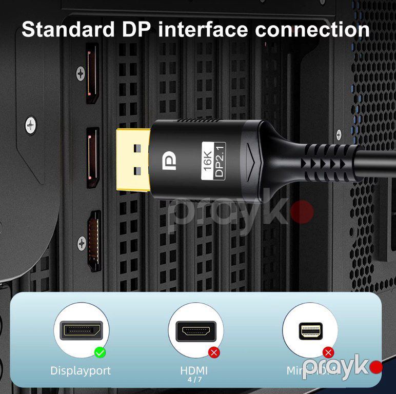 Kabel 3M "DP to DP 2.1 16K 60hz 80Gbps" — Periferik cihazlar, Bakı (3)