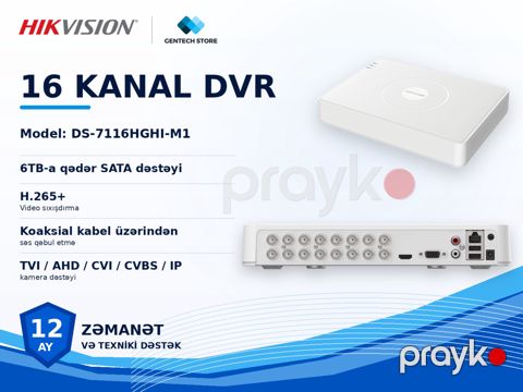 Hikvision 16 kanal DVR DS-7116HGHI-M1 — Bakı