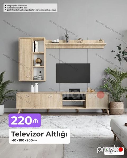Televizor Altlığı – ölçü: 40×180×200 sm - Minimalist və funksional — Bakı