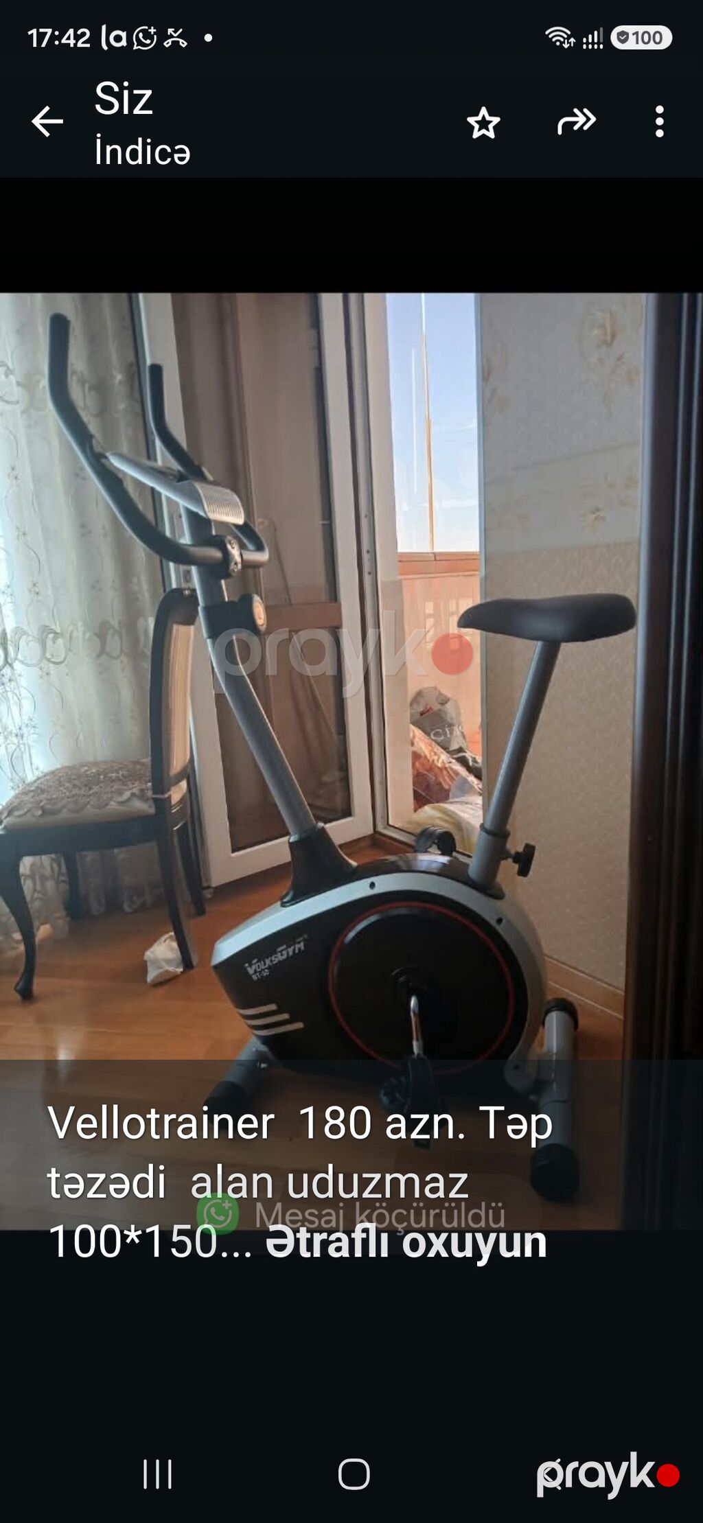 Vellotrainer 180 azn. Təp təzədi alan uduzmaz 100*150 kq çəki — Elektrik velosipedləri, Bakı
