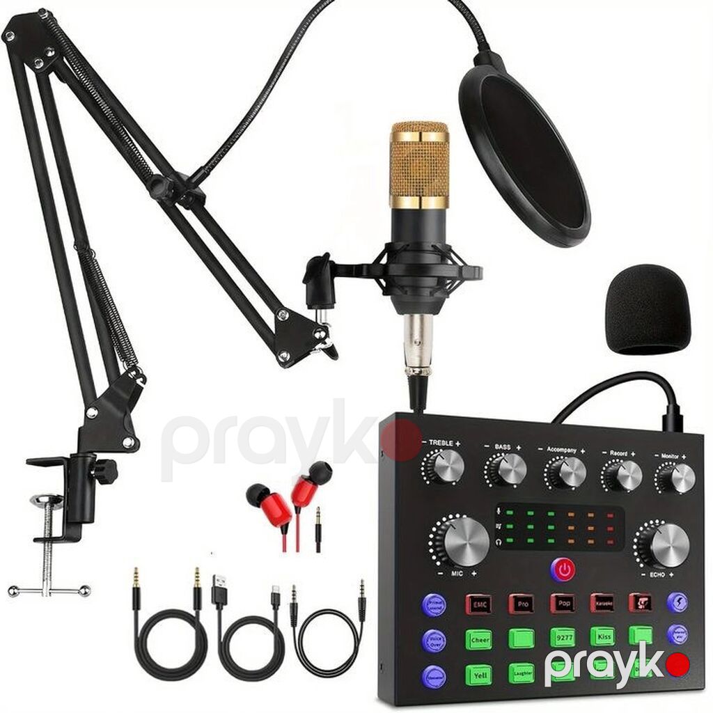 Podcast/stream üçün tam səs yazma dəsti Məzmun: - Kondensator — Səs texnikası, Bakı
