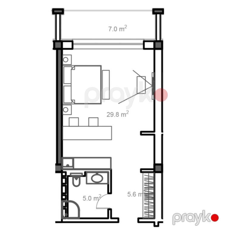 Satılır 1 otaqlı yeni tikili 57 m² — Mənzil, Bakı (3)