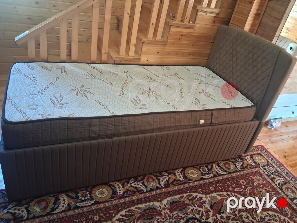 Qaldırılan baza ilə tək nəfərlik çarpayı + yataq döşəyi - Brend — Yataqlar, Saray (3)
