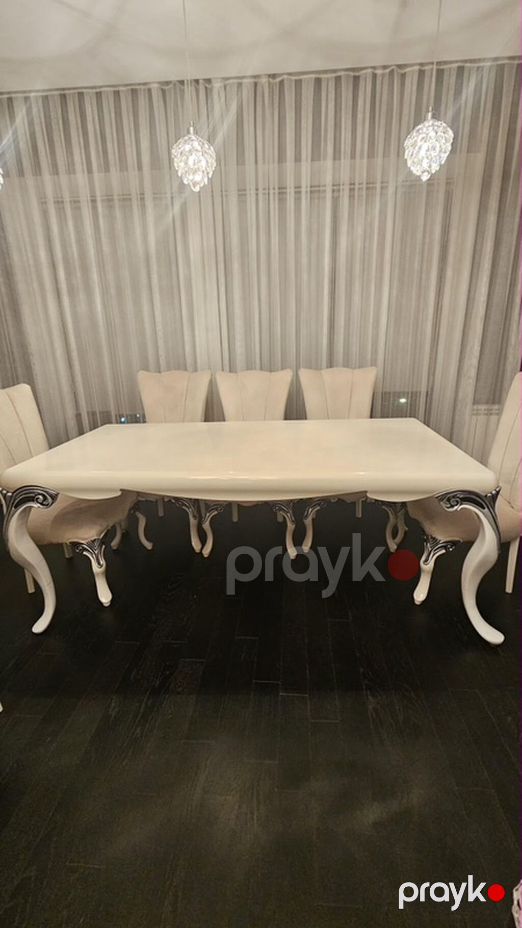 Qonaq otağı üçün, İşlənmiş, Açılmayan, Oval masa, 8 stul — Masalar və stullar, Bakı (2)
