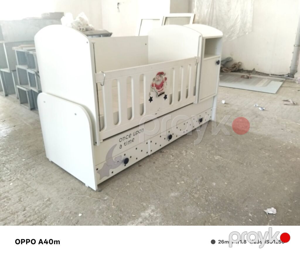 Uşaq beşiyi – kombinə edilmiş model - Rəng: ağ (neytral dizayn, uşaq — Bəşikləri, Bakı (2)