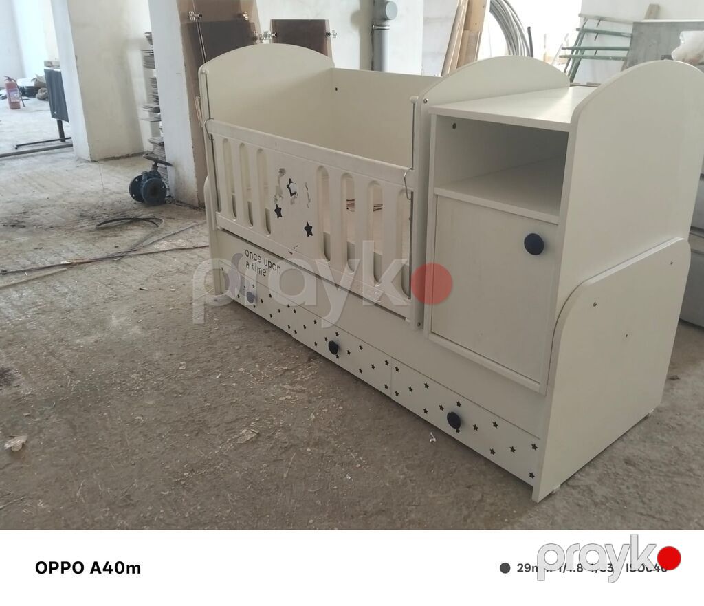 Uşaq beşiyi – kombinə edilmiş model - Rəng: ağ (neytral dizayn, uşaq — Bəşikləri, Bakı (3)