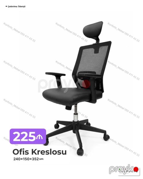 Ofis Kreslosu Erqonomik dizaynlı, tənzimlənən başlıq və — Bakı