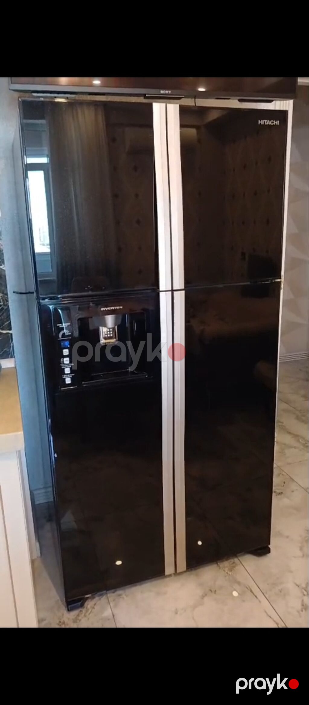 İşlənmiş 4 qapılı Hitachi Soyuducu Satılır, rəng - Qara, Dolab içi — Soyuducular, Zərdab (2)
