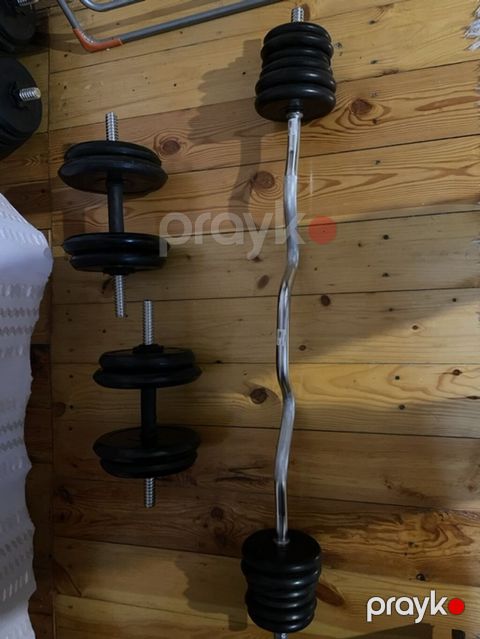 Dəst: evdə güc məşqləri üçün ştanq və qantel komplekti - 1 ədəd — Gəncə