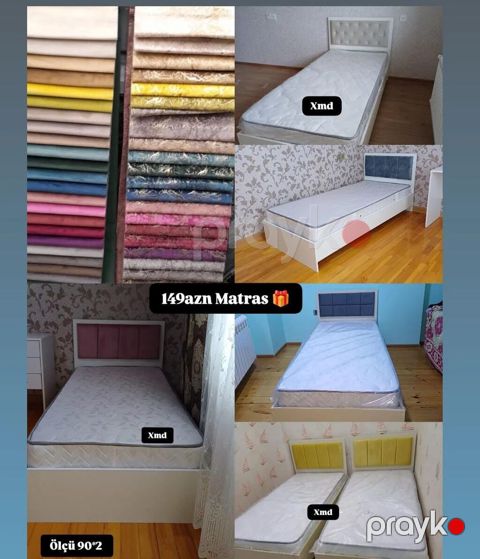 Tək nəfərlik çarpayı və başlıqlı model üçün ortopedik matras. - Ölçü — Bakı